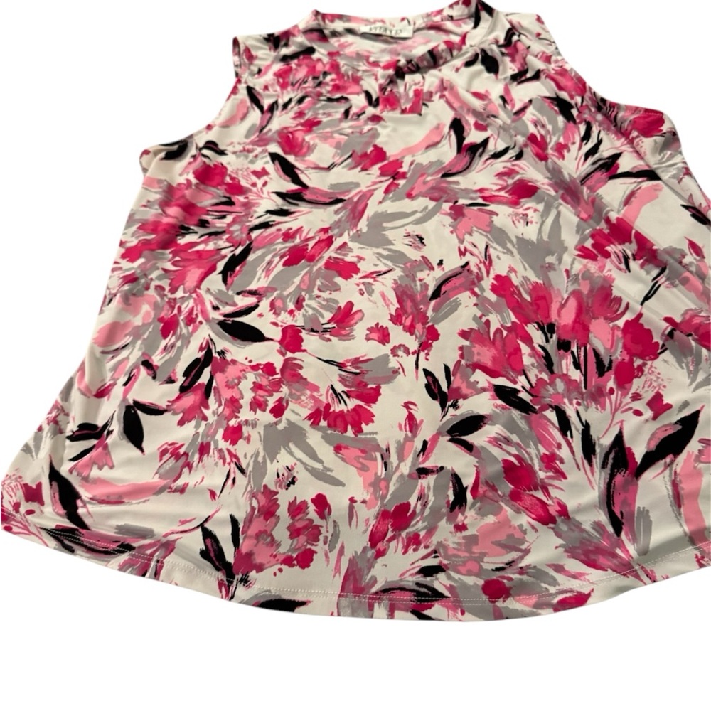Kasper Floral Pink and Black Women's Shirt